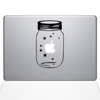 The Decal Guru 0189-MAC-11A-BLA Lucky Star Vinyl Sticker, 11" Macbook Air, Black