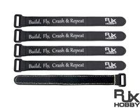 RJXHOBBY 5Pcs High Strength Non-Slip Magic Tape Battery Straps 200mmx20mm for RC Multirotor FPV Quadcopter Racing Drone Black