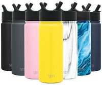 Simple Modern 18 oz Summit Water Bottle with Straw Lid - Gifts for Hydro Vacuum Insulated Tumbler Flask Double Wall Liter - 18/8 Stainless Steel -Sunshine