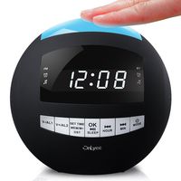 OnLyee Bluetooth Alarm Clock Radio & Wireless Bluetooth Speaker with AM FM,AUX,Dual USB Charging,Multi-Color LED Night Light
