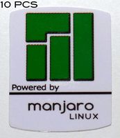 Linux 10 Pieces of Powered by manjaro Sticker 19 x 24mm / 3/4" x 1"[951x10]