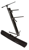 Ultimate Support AX-48 Pro Plus Two-tier Portable Column Keyboard Stand (Black), Boom Attachment, Ulti-Boom Pro-TB, and Tote