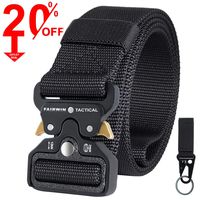 Fairwin Tactical Belt, Military Utility Belt Nylon Web Rigger Belt with Heavy-Duty Quick-Release Metal Buckle for Men Women