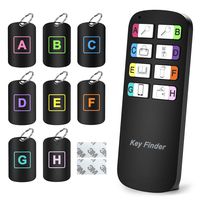 Magicfly Key Finder with Mini Stickers, Wireless RF Remote Control Keychain Finder for TV Remote, Item Locator for Pet Wallet Tracker in Home, 1 Transmitter and 8 Receivers