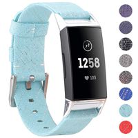 EZCO Bands Compatible with Fitbit Charge 3, Woven Fabric Breathable Watch Strap Quick Release Replacement Wristband Accessories Man Woven Compatible with Charge 3 Fitness Smart Watch