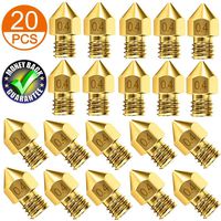 AJSPOW 20PCS 3D Printer Extruder Nozzles 0.4mm for Anet A8 Makerbot MK8 Creality CR-10 10S S4 S5 Ender 3 3Pro 5 with Free Storage Box