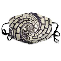 YUIOP Spiral Staircase Printed Mask Neutral Mask for Men and Women Polyester Dust-Proof Breathable Mask