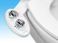 Luxe Bidet Neo 185 (Elite) Non-Electric Bidet Toilet Attachment w/ Self-cleaning Dual Nozzle and Easy Water Pressure Adjustment for Sanitary and Feminine Wash (White and White)