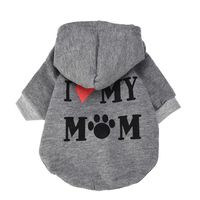 Howstar Pet Clothes, Puppy Hoodie Sweater Dog Coat Warm Sweatshirt Love My Mom Printed Shirt (S, Gray)