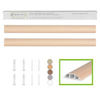 TV Cable Raceway Wall Floor Cord Cover Natural Beech Cable Concealer Cable Management Wire Hider Kit for 3 Cables Organizer Self Adhesive Channel 70x20 mm Total Length 66 Inches