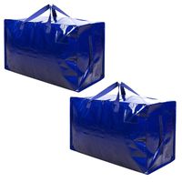 VENO Thick Over-Sized Organizer Storage Bag with Strong Handles and Zippers for Travelling, College Carrying, Moving, Camping, Christmas Decorations Storage, Made of Recycled Material (2 Packs)