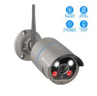 Techage WiFi Security Camera Outdoor 1080P WiFi Cameras Outdoor IP Camera, Two-Way Audio, AI Detection, Night Vision with Two floodlights, IP66 Waterproof, Remote View(64G SD Card Included)