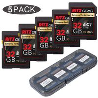 Ritz Gear Extreme Performance SD 32GB 95/45 MB/S Read/Write Speed U3 Class-10 SDHC Memory Card 5 Pack