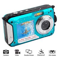 Waterproof Digital Camera Underwater Camera 24 MP Video Recorder Full HD 1080P Selfie Dual Screen Waterproof Camera DV Recording Point and Shoot Digital Camera (801BJ)