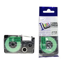 LM Tapes - Casio KL-750 9mm Black on Green Compatible Label Tape for Casio KL750 EZ Label Printer