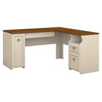 Bush Furniture Fairview L Shaped Desk in Antique White