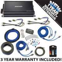 Kicker 43CXA3004 Car Audio 4 Channel Amp CXA300.4 & 4 GA Amplifier Accessory Kit - 3 Year Warranty!