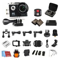 H9R 4K waterpoof action camera Wifi Camcorder 12MP 170 Ultra Wide Angle- 3x1050mAh Batteries portable package Accessory Set and Wireless Remote Control-black