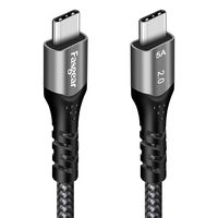Fasgear USB C to USB C Cable 1 Pack 3ft Nylon Braided 100W Fast Charging High Speed Data Snyc USB-C Cord for 2019/2018/2017 MacBook Pro,iPad Pro,Galaxy Note 10 S10, Chromebook, Matebook (Black)