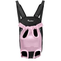 Pawaboo Pet Carrier Backpack, Adjustable Pet Front Cat Dog Carrier Backpack Travel Bag, Legs Out, Easy-Fit for Traveling Hiking Camping, Small Size Size, Pink