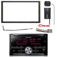 Pioneer Double DIN CD Bluetooth SiriusXM-Ready Receiver, SiriusXM Satellite Radio Tuner Kit, Double DIN Install Dash Kit, Stereo Wiring Harness, Antenna Adapter (Select 2000-2008 Vehicles)
