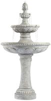 John Timberland Pineapple Italian Outdoor Floor Water Fountain 44" High 3 Tiered Bowls for Yard Garden Patio Home Deck
