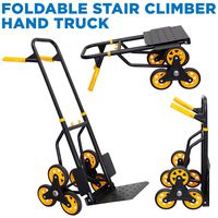 Mount-It! Stair Climber Hand Truck and Dolly, 264 Lb Capacity Heavy-Duty Trolley Cart with Telescoping Handle and Rubber Wheels