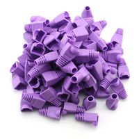 100 Pcs Cat5E CAT6 RJ45 Cable Boots Ethernet Network Strain Relief Connector Plug Cover (Purple)