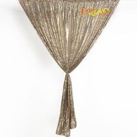 LQIAO Light Gold Sequin Curtain 96in Sparkly Sequin Fabric Backdrop Photo Booth Background Curtain Panel for Bedroom Window Curtains Living Room Elegant Drapes Curtains, Hook 50x96in(125x245cm))