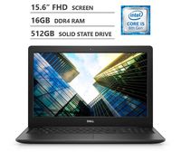 Dell Vostro 15.6" Full HD Widescreen Business Laptop, Intel Core i5-8265U Quad-Core Processor up to 3.90 GHz, 16GB Memory, 512GB Solid State Drive, HDMI, Wireless-AC, Bluetooth, Windows 10 Pro, Black