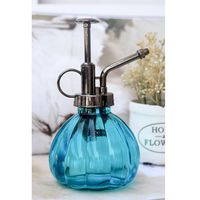 Ebristar Plant Mister, 6.5" Tall Vintage Style Decorative Glass Water Spray Bottle with Top Pump Small Watering Can (Blue)