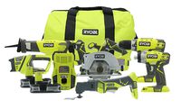 Ryobi P884 18-Volt ONE+ Lithium-Ion Combo Kit (6-Tools)