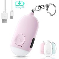 Safesound Personal Alarm Siren Song One PACK- 130dB Rechargerable Self Defense Alarm Keychian with Emergency Mini LED Flashlight - Security Personal Protection Devices for Women Girls Kids and Elderly