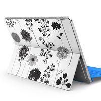 igsticker Ultra Thin Premium Protective Back Stickers Skins Universal Tablet Decal Cover for Microsoft Surface Pro 4/ Pro 2017/ Pro 6(2018) 013428 Monotone　Flower　Leaf