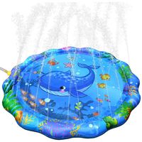 INSOON Splash Play Mat Sprinkle Pad 59" Outdoor Party Sprinkler Toy Toddler Water Toys Summer Fun for Children 2 3 4 5 6 Years Old Boys and Girls Kids