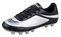 Vizari Youth/Jr Infinity FG Soccer Cleats | Soccer Cleats Boys | Kids Soccer Cleats | Outoor Soccer Shoes | Black/Silver 1.5