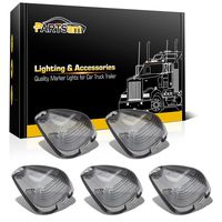 Partsam 5PCS Cab Marker Smoke Covers Lens Clearance Top Roof Running Light Lens Compatible with Ford F-150 F-250 F-350 F-450 F-550 Super Duty Pickup Trucks 1999-2016