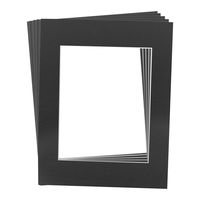 Golden State Art Pack of 5, 16x20 Black Picture Mats Mattes with White Core Bevel Cut for 11x14 Photo + Backing + Bags