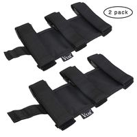 VXAR Fire Extinguisher Holder Canvas Adjustable Roll Bar Mounted for Jeep Wrangler (Black 2pcs)