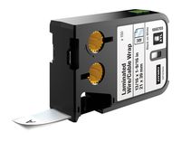 DYMO Laminated Wire Cable Wrap for DYMO XTL Label Makers, Black on White, 12/16" x 1-9/16", 1 Roll (1868705)