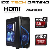 Basic 10 Core Gaming Pc Custom Built Led Lights Latest Generation AMD a8 9600 8GB DDR4 RAM 3.4 GHz Turbo Quad Core CPU 6 Core GPU Custom Built Gaming Desktop PC Budget