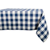 DII Cotton Buffalo Check Plaid Rectangle Tablecloth for Family Dinners or Gatherings, Indoor or Outdoor Parties, & Everyday Use (60x120",  Seats 10-12 People), Navy & Cream