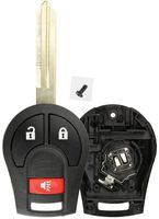 KeylessOption Keyless Entry Remote Car Key Fob Case Shell Uncut Blank Blade Cover Repair For Nissan
