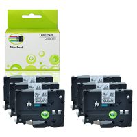 NineLeaf 6 Pack Replacement Black on Clear Label Tape Compatible for Brother TZ141 TZe141 TZe-141 18mm 3/4'' for PT-D400 PT-D450 PT-D600 PT-P700 PT-P750W Label Makers