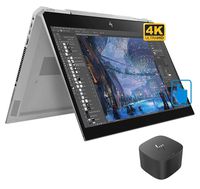 HP ZBook Studio x360 G5 Laptop-2-in-1 (Intel i7-8750H 6-Core, 32GB RAM, 2TB PCIe SSD, NVIDIA Quadro P1000, 15.6" Touch 4K UHD (3840x2160), Active Pen, WiFi, Win 10 Pro) with HP Thunderbolt Dock