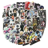 Anime Laptop Stickers 50Pcs Pack, Teen&Kids Water Bottle Travel Case Computer Wall Skateboard Motorcycle Phone Bicycle Luggage Guitar Bike Stickers Decal (Black Butler)