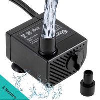 Hygger Ultra Quiet 53GPH (200L/H, 3W) Submersible Mini Water Pump Comes with 2 Nozzles, for Aquariums, Fish Tank, Fountain, Hydroponics, Max Lift Height 1.7ft,120V/60HZ, Power Cord 6ft