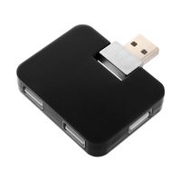 Sudroid Mini USB Hub 2.0 Creative U Shape Hub with 4-Port USB for PC Laptop USB Data Transfer Black