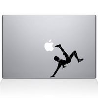 The Decal Guru Soccer Bicycle Kick MacBook Decal Vinyl Sticker - 15" MacBook Pro (2015 & Older) - Black (1178-MAC-15P-BLA)