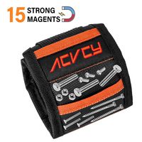 Magnetic Wristband for Holding Screws with 15 Strong Magnets, ACVCY Upgraded Tool Wristband Tool Belts Holding Screws Nails Drill Bits Magnetic Wristband for DIY Cool Gadgets for Men Unique Gift